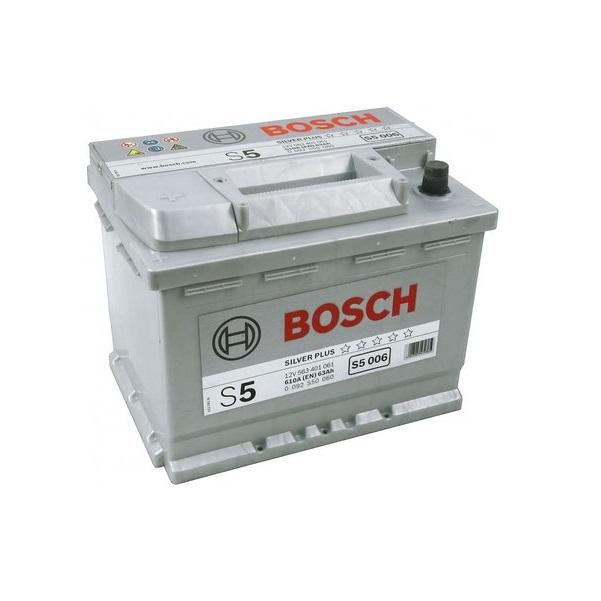 Аккумулятор Bosch S5 Silver Plus 12 В 63 А/ч 610 А | + - | 0092S50060