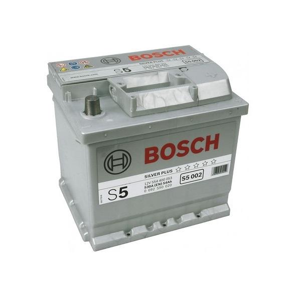 Аккумулятор Bosch S5 Silver Plus 12 В 54 А/ч 530 А | - + | 0092S50020