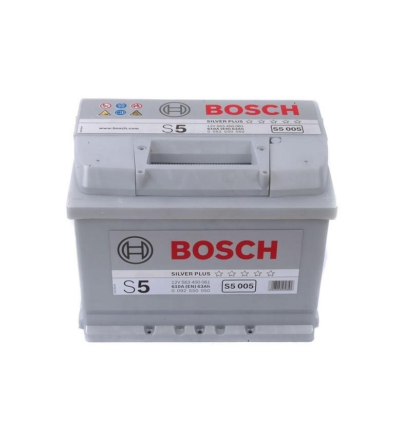 Аккумулятор Bosch S5 Silver Plus 12 В 63 А/ч 610 А | - + | 0092S50050