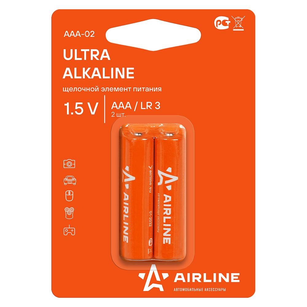 Батарейки LR03/AAA щелочные 2 шт. блистер AirLine AAA-02