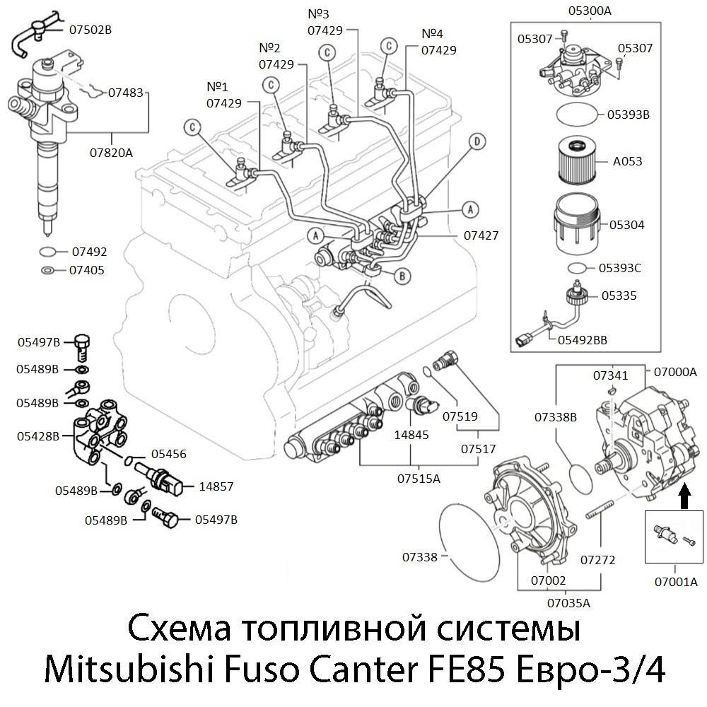 Клапан ограничения давления топлива Mitsubishi Fuso Canter FE85 4M50 ...